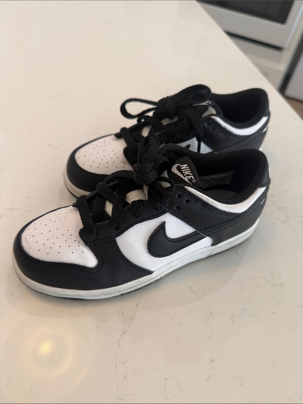 Nike Kids White and Black Low-Top Sneakers